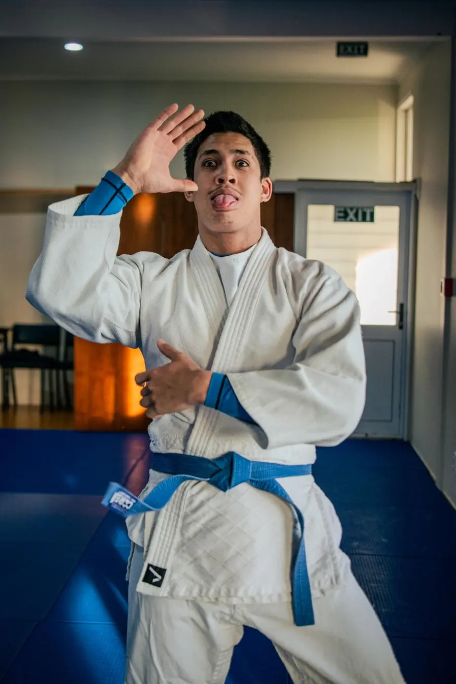Solomon Panoho enjoying a Blenheim Judo Club training session